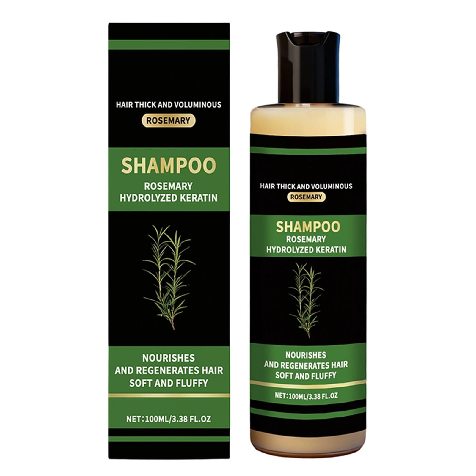 Shampoo au romarin pour femmes et hommes - Shampooing naturel épaississant et fortifiant avec kérati