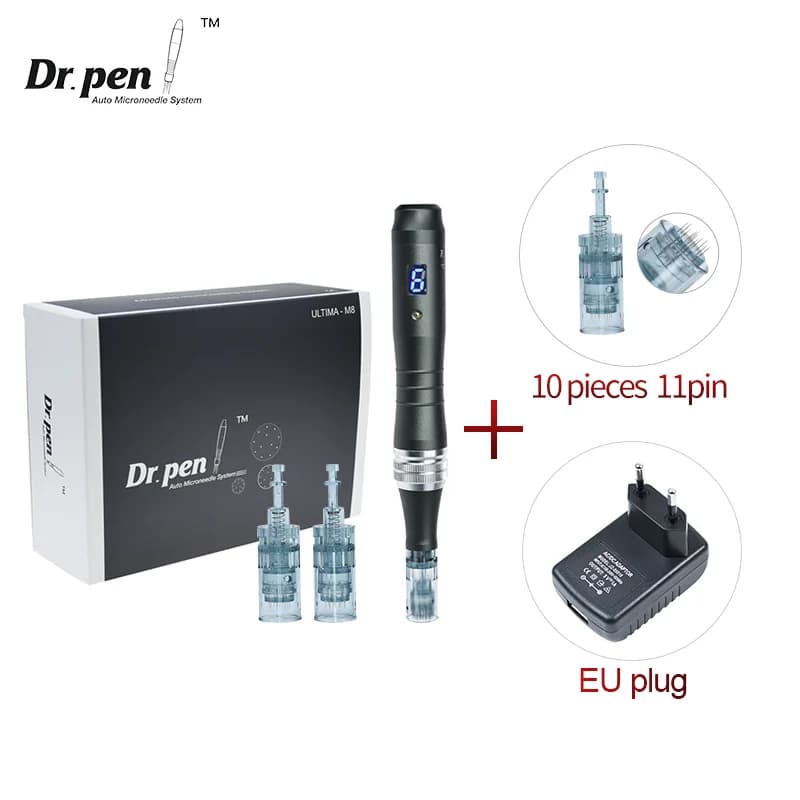 Dr Pen Ultima M8 authentique, stylo de microneedling sans fil avec 12 aiguilles pour le soin du visa