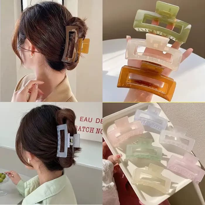 Pince à cheveux en gelée coréenne, pince à cheveux mate, tendance Simple, Barrettes en crabe pour fi