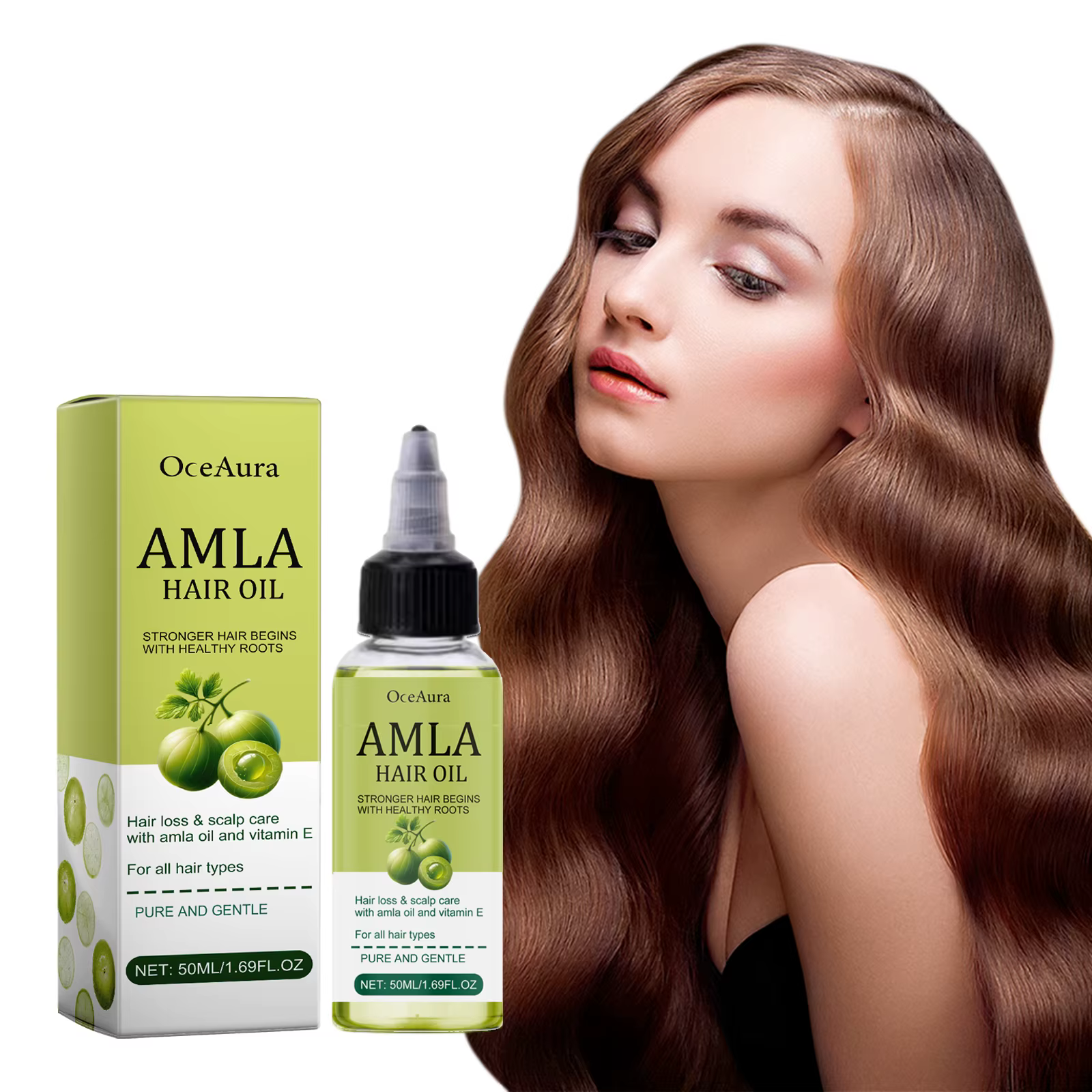 Huile capillaire originale à l'amla, favorise la croissance des cheveux, hydrate, lisse, répare les