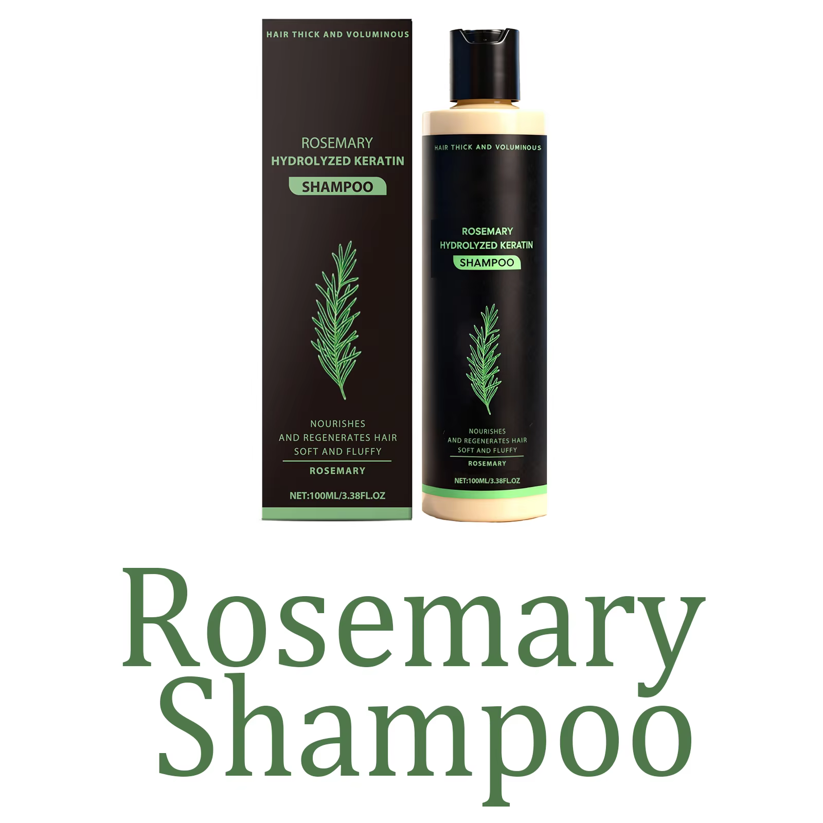 Ensemble de shampooing à la rosemaine, spray capillaire, shampooing aux herbes avec kératine hydroly