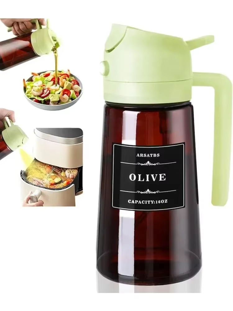 Distributeur et pulvérisateur d'huile en verre 2-en-1 - Bouteille pulvérisatrice d'huile d'olive ant