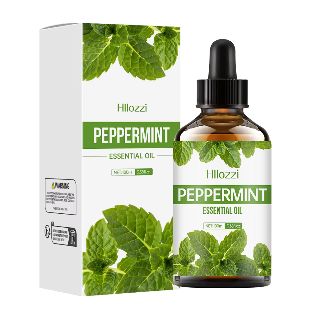 HUILE ESSENTIELLE DE MENTHE POIVRÉE, une huile de massage hydratante et nourrissante de haute qualité au parfum rafraîchissant, adaptée à tous les types de peau